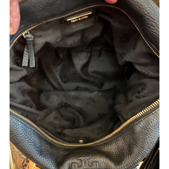 ♦️♦️ AUTHENTIC TORY BURCH BLACK MCGRAW DOME HANDBAG ♦️ - Picture 11 of 16